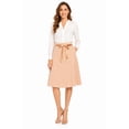 thumbnail image 1 of Women's Elegant High Waist A-Line Midi Skirt with Bow Tie Detail, 1 of 7