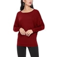 thumbnail image 1 of FashionStream Dolman Boat Neck Solid Print Blouse (Women's Plus), 1 of 4