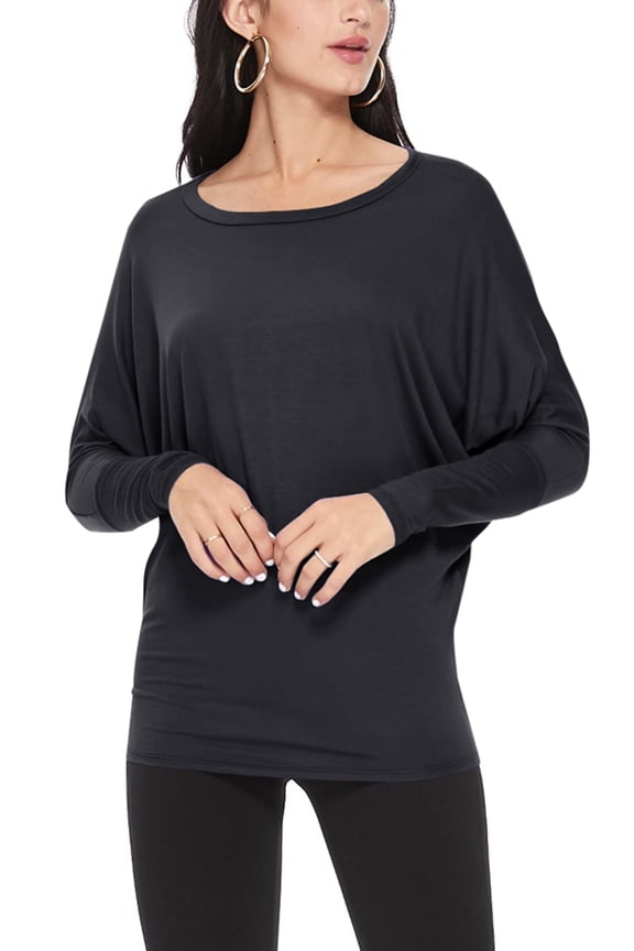 MOA Collection Women's Essential Dolman Sleeve Boat Neck Top (S-3XL)
