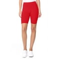 thumbnail image 1 of MOA Collection Women's High Waist Cotton Stretch Solid Casual Active Yoga Basic Biker Short Pants, 1 of 4