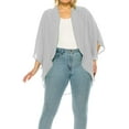 thumbnail image 1 of MOA Collection Women's Plus Size Casual Cardigan Loose Fit Soft Draped Kimono Sleeve, 1 of 6