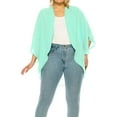 thumbnail image 1 of MOA Collection Women's Plus Size Casual Cardigan Loose Fit Soft Draped Kimono Sleeve, 1 of 6