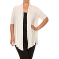 thumbnail image 1 of Moa Collection Women's Plus Size Open Front Cardigan – Casual Short Sleeve Design, 1 of 6