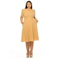 thumbnail image 1 of MOA Collection Women's Plus Size Dress with Puff Sleeves and Keyhole Front Casual Chic with Side Pock, 1 of 5