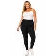 thumbnail image 1 of Women's Plus Size Microfiber Full Length Solid Leggings, Soft Stretch High Waist Pants, 1 of 5