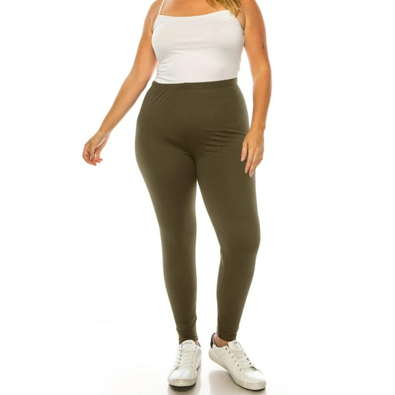 MOA Collection Women's Plus Size Microfiber Full Length Leggings