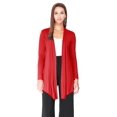 thumbnail image 1 of MOA Collection Women's Plus Solid Basic Open Draped Front Long Sleeve Relaxed Cardigan Sweater, 1 of 5