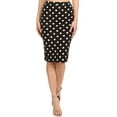 thumbnail image 1 of MOA Collection Women's Polka Dot Elastic Waistband Stretch Pencil Midi Skirt, 1 of 4