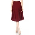 thumbnail image 1 of Women's Solid Flared Lightweight Elastic Long Midi A-line Skirt, 1 of 7