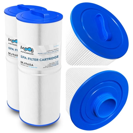 MOAJ Advanced Spa Filter 2-PACK Replaces PJW60TL-F2S, Jacuzzi J-300, J-400, 6000-383A, Filbur FC-2800, Unicel 6CH-960, Sundance Spas 6540-476, 6540-383 | 15 1/2" x 6 5/8" | 52 SF | Washable & Reusable