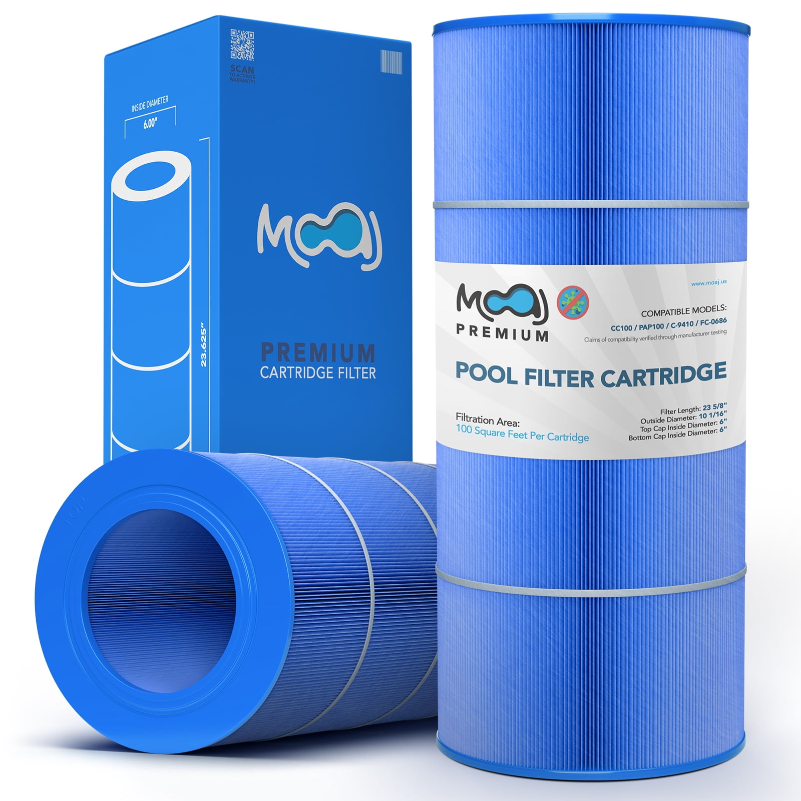 MOAJ Premium Pool Filter 2 PACK Replaces Pentair CC100 CCRP100 moaj-premium-pool-filter-2-pack-replaces-pentair-cc100-ccrp100