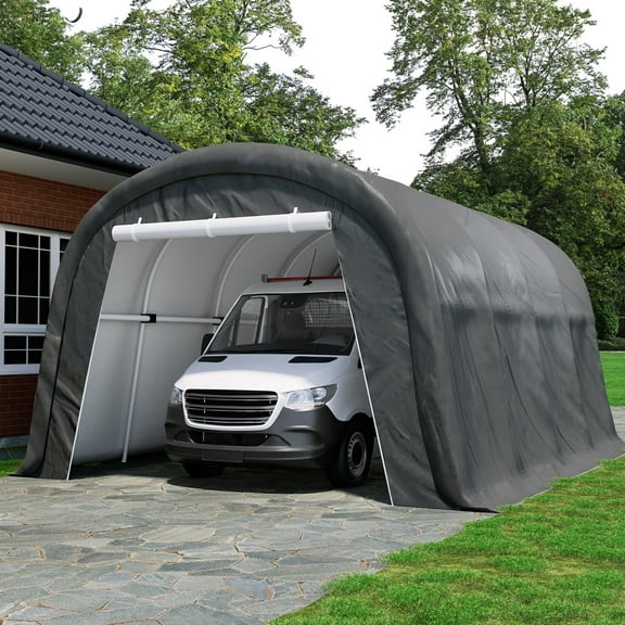 MOALCOFER 10'x20' Heavy-Duty Carport with Weatherproof Cover & Steel Frame,Portable Car Canopy for Multi-Purpose Storage