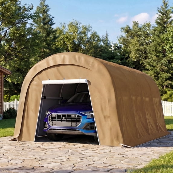 MOALCOFER 10'x20' Carport,Heavy Duty Car Canopy with Steel Frame,Portable Garage with Weatherproof Cover