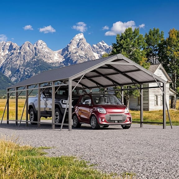 MOALCOFER 13 x 26 FT Heavy-Duty Outdoor Carport, All Weather Waterproof Car Shelter Garage for Truck, SUV and Boat