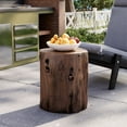 thumbnail image 1 of MOALCOFER 16.5" Outdoor Side Table with Faux Wooden Grain,Hand-painted Accent Side Table, 1 of 6