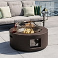 thumbnail image 1 of MOALCOFER 28'' Round Propane  Fire Pit Outdoor with Wind Guard,40,000 BTU Gas Fire Pit Table Lava Rocks&Cover, 1 of 7