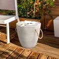 thumbnail image 1 of MOALCOFER Outdoor Side Table,17" Concrete Top with Hemp Rope Handles, Accent Table for Patio,Garden, 1 of 8