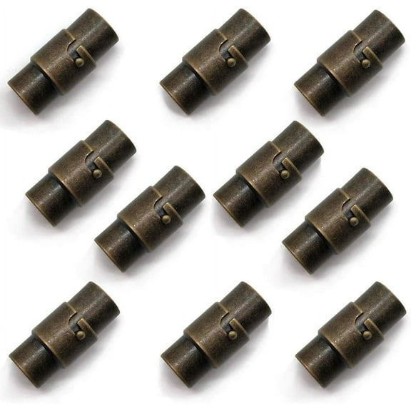 MOAMUN 10PCS racelet Magnet Clasp, Leather Cord End Caps Magnetic Closures Locking Clasps for Jewelry (Bronze, 5 mm)