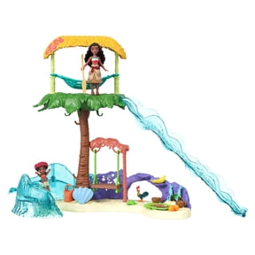 Disney Moana 2 Toys, Moanas Island Adventure Playset with 2 Small Dolls, 2 friends & 8 Accessories