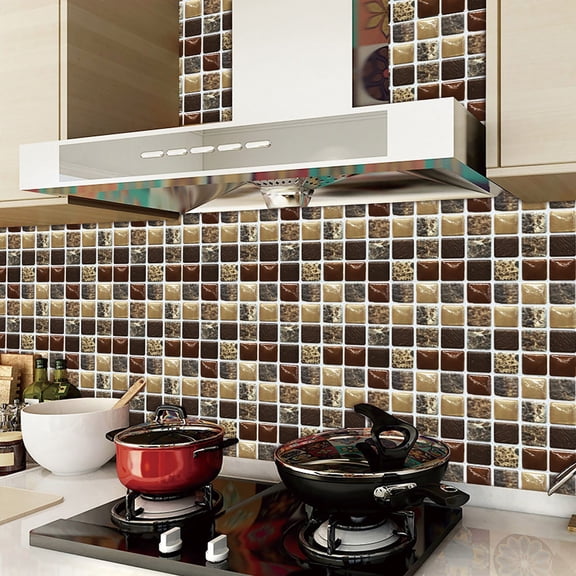 MOAOASPER 3D Crystal Mosaic Tile Stickers 10Pcs, Peel and Stick Self-Adhesive Backsplash, Waterproof Decorative Wall Tiles for Kitchen, Bathroom, DIY Home Decor Furniture Renovation