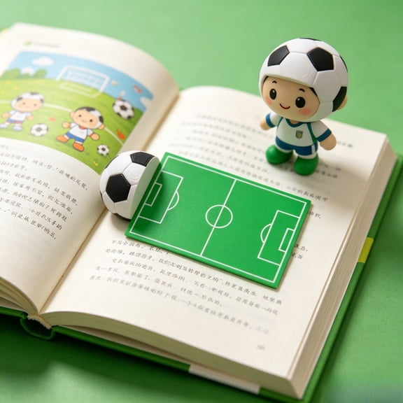 MOAOASPER 3D Soccer Bookmark for Kids and Adults, Creative Football Field Page Marker with Half Ball Design, Unique Reading Accessory Gift for Sports Fans and Students