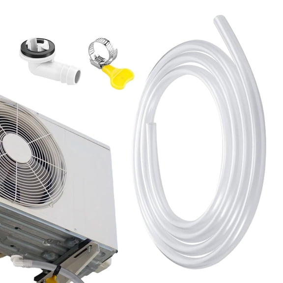 MOAOASPER AC Drain Hose Kit, Clear Flexible Condensate Drain Pipe with Universal Connector and Metal Clamp, Outdoor Unit Water Drainage Replacement for Split Air Conditioners, 3 Sizes Available