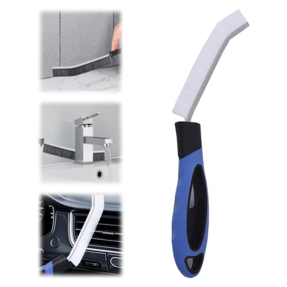 MOAOASPER Angled Gap Cleaning Brush with Ergonomic Handle, Multipurpose Detail Scrubber for Car Interior and Kitchen, Slim Crevice Tool for Window Tracks and Vents