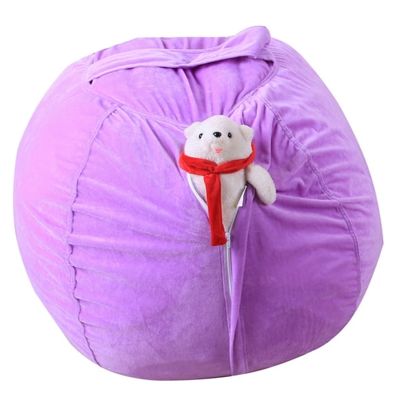 MOAOASPER Bean Bag Chair, Stuffed Animal Storage, Kids Toy Storage Bean Bag, Soft Velvet Stuffed Animal Holder For Kids Room Large Capacity Washable