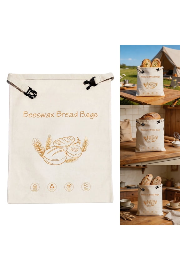 Bread Bag, Beeswax Bag, Reusable Bread Bag, Cotton Drawstring Bag, Produce Storage, Kitchen Storage, Fresh Keeper, Eco Friendly, Bag, Camping Supply, Picnic Use