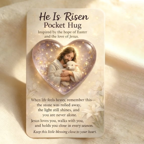 MOAOASPER Compact Easter Inspirational Card, Pocket Hug Encouragement Token, Spiritual Reminder Keepsake, Perfect Gift for Loved Ones