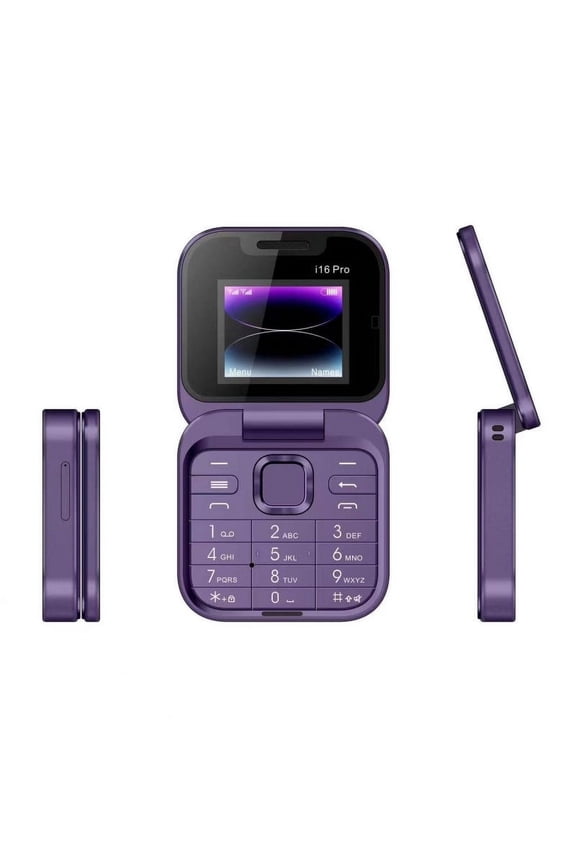 Compact Foldable 2G GSM Phone, Dual SIM Large Button Torch Lightweight for Travel, Backup