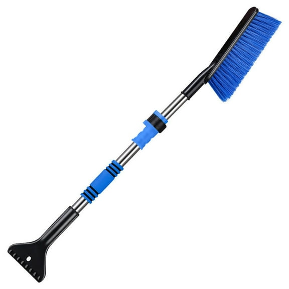 MOAOASPER Extendable Car Snow Brush and Ice Scraper, Detachable Winter Windshield Tool for Snow Removal and Frost Scraping, Adjustable 27.5 to 33.4 Inch Handle for SUV and Car