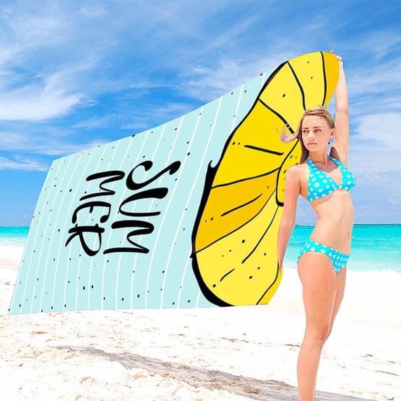 MOAOASPER Fashion Printed Beach Towel Oversized, Sandproof Lightweight Microfiber Beach Towels, Soft Quicks Dry Beach Blanket with Printing Pattern for The Seaside Beach Swimming Pool, 27x55 Inches