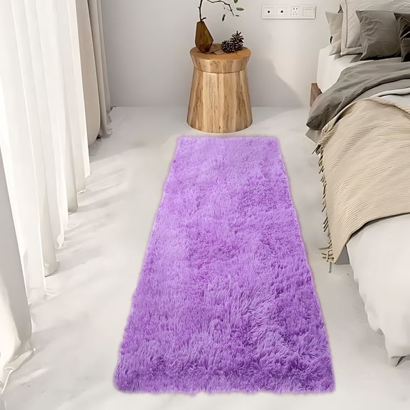 MOAOASPER Fluffy Solid Color Runner Rug, 19.7x63 in, Multiple Colors, Plush Shaggy Floor Carpet for Bedroom, Hallway & Living Room