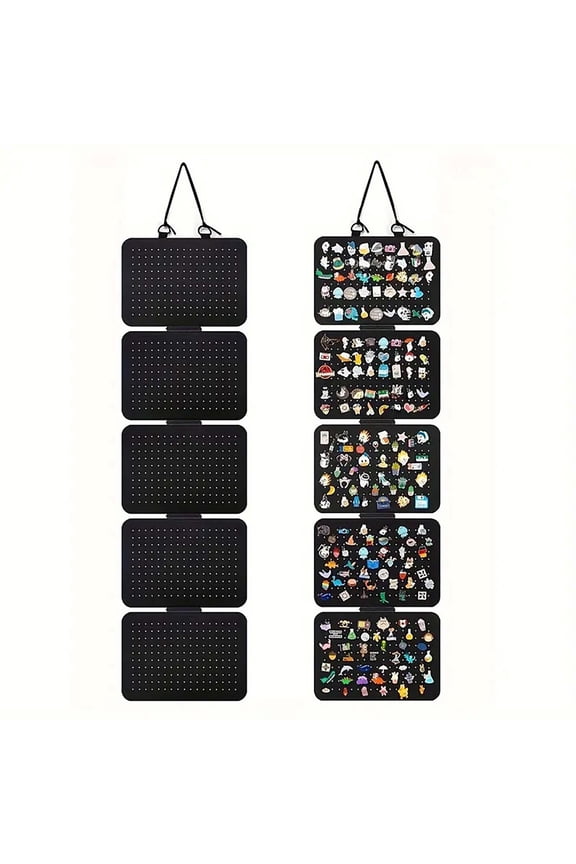 Foldable Pin Display Organizer Board, Hanging Brooch and Enamel Pin Storage Case, Soft Jewelry Holder for Collectible Display and Organization
