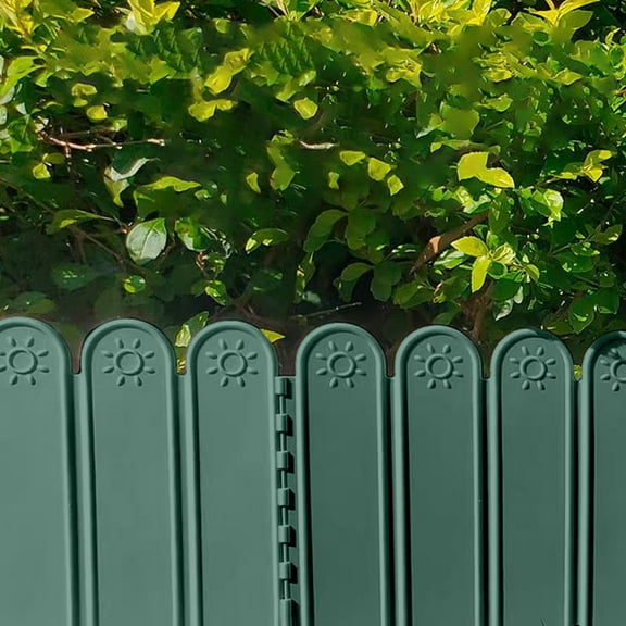 MOAOASPER Garden Fence, Multi-shape Combinable Border, Weatherproof Resin Structure, Angle Adjustable Lawn Edging for Outdoor Garden Landscape Partition