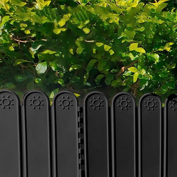 MOAOASPER Garden Fence, Multi-shape Combinable Border, Weatherproof Resin Structure, Angle Adjustable Lawn Edging for Outdoor Garden Landscape Partition