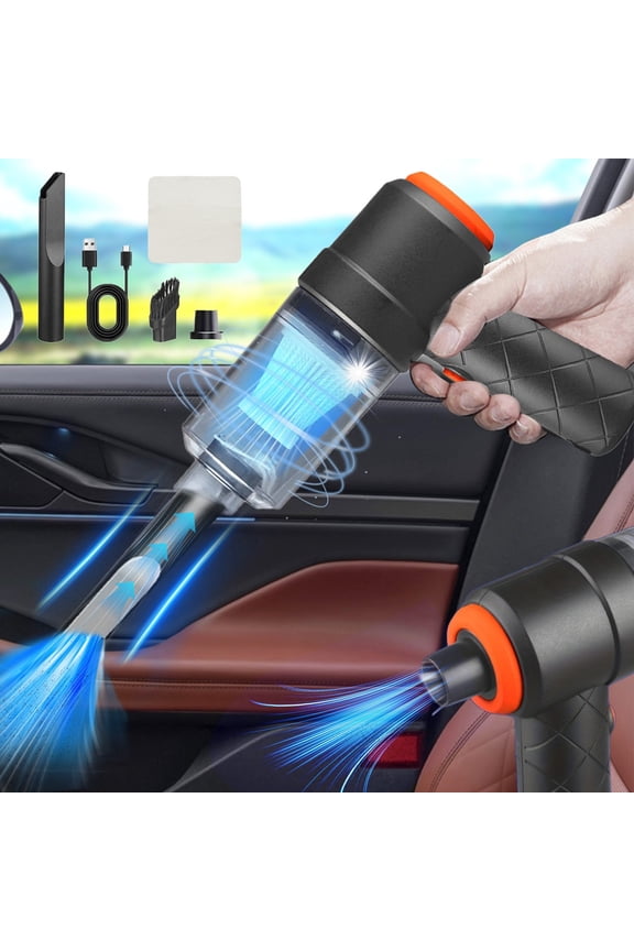 Handheld Cordless Car Vacuum Cleaner 7.3 Inch, 120W High Power Mini Vacuum with USB Charging, Portable Dust Buster with Attachments for Home Office, Black