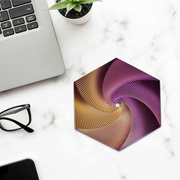MOAOASPER Hexagonal Fidget Toy, Geometric Spiral Fidget Toy for Adults, Sensory Stress Relief Fidget Toy, Visual Fidget Toy for Anxiety Relief Desk Decor