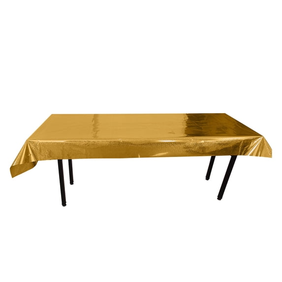 MOAOASPER Holographic Disposable Plastic Tablecloth, Iridescent Laser Party Table Cover, Waterproof Rectangular Table Cloth for Birthday Wedding Bachelorette Decor