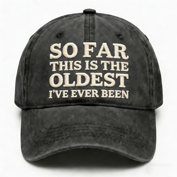MOAOASPER Humorous Embroidered Headwear, Washed Casual Baseball Hat, Curved Brim & Adjustable Strap, Retro Style, Versatile Gift Hat for All Occasions