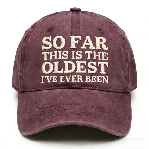 MOAOASPER Humorous Embroidered Headwear, Washed Casual Baseball Hat, Curved Brim & Adjustable Strap, Retro Style, Versatile Gift Hat for All Occasions