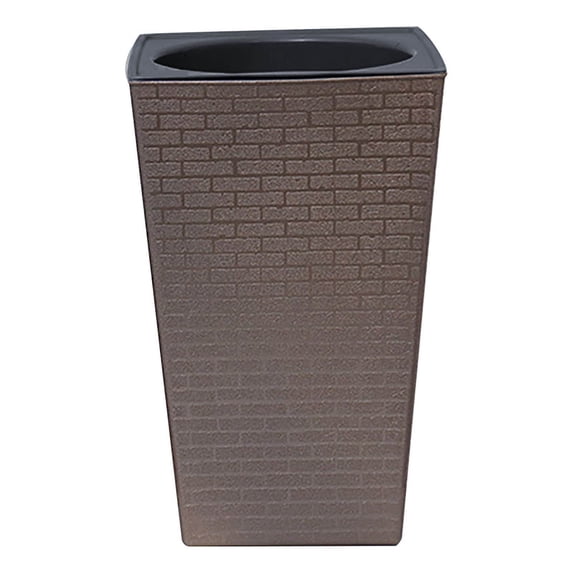 MOAOASPER Imitation Metal Lazy Flower Pot, Brick Pattern Water Storage Planter, Durable Plastic Pot for Succulents Herb Flower Planting