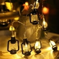 thumbnail image 1 of MOAOASPER LED Lantern String Lights Battery Operated Black, Waterproof Camping Hanging Fairy Lighting Retro, Warm Glow Cozy Room Decor, Patio Window Garden Holiday Party Accent, 1 of 9
