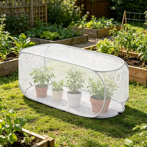 MOAOASPER Pop-Up Mesh Cover for Garden, Collapsible Insect Netting Protection Cage for Vegetables and lings, Reusable Lightweight Crop Shade Tent (Black)