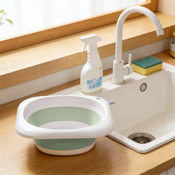 MOAOASPER Portable Foldable Washbasin, Food-Grade Plastic Basin, Easy Clean Collapsible Sink, Compact Basin for Travel and Laundry