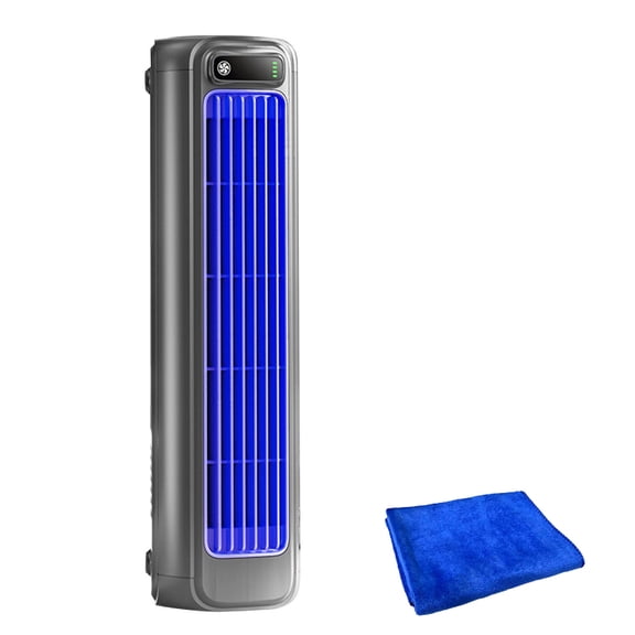 MOAOASPER Rechargeable Bladeless Tower Air Cooler Grey, Cordless Personal Desk Circulation Blower Device, Portable Quiet Cross-Flow Kitchen Cooling Fan, Home Office Bedroom Travel Camping Essential