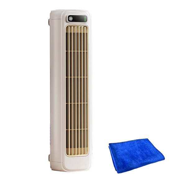 MOAOASPER Rechargeable Bladeless Tower Air Cooler White, Cordless Personal Desk Circulation Blower Device, Portable Quiet Cross-Flow Kitchen Cooling Fan, Home Office Bedroom Travel Camping Essential