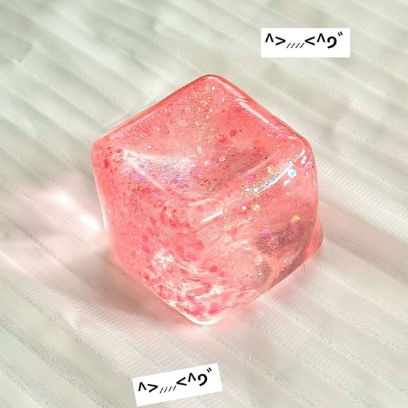 MOAOASPER Slow Rising Glitter Squeeze Cube, Non-Toxic TPR Stress Relief Toy, Sensory Anxiety Relief Fidget Toy, Portable Washable Toy for Kids Adults