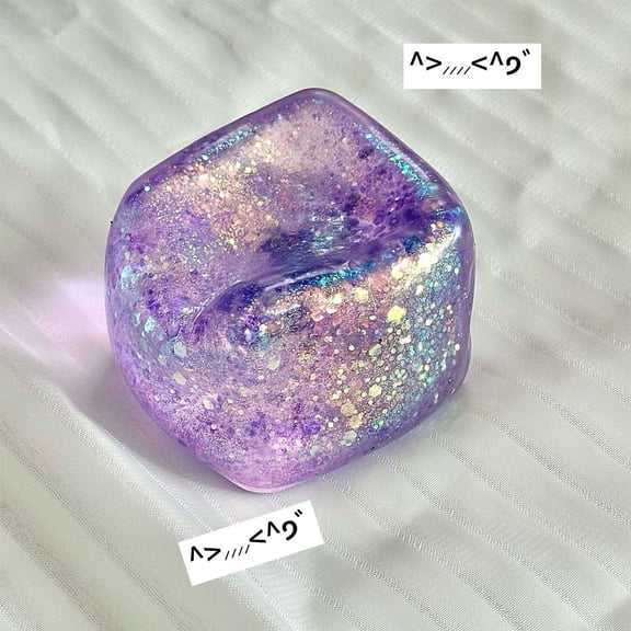 MOAOASPER Slow Rising Glitter Squeeze Cube, Non-Toxic TPR Stress Relief Toy, Sensory Anxiety Relief Fidget Toy, Portable Washable Toy for Kids Adults